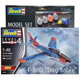 KIT PARA MONTAR REVELL MODEL SET F-86D "DOG SABRE" 1/48 103 PEÇAS COMPLETO COM TINTAS COLA E PINCEL REV 63832